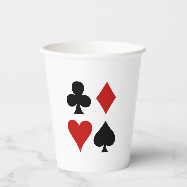 Playing Card Suits Design Paper Cups (Front)