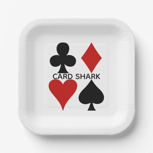 Playing Card Suits Design Paper Plates (Front)
