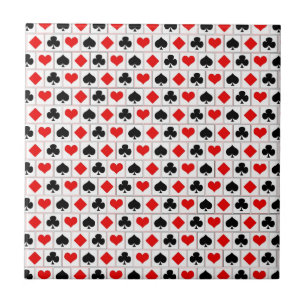 Playing card suits pattern ceramic tile