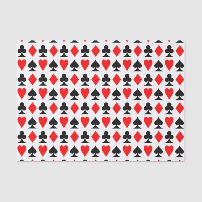 Playing Card Suits Pattern Tissue Paper (Front)