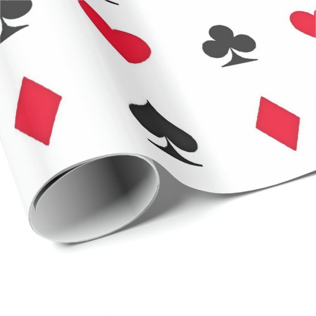 Playing Card Suits Pattern Wrapping Paper (Roll Corner)