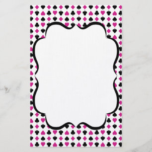 Playing Card Suits Pink and Black