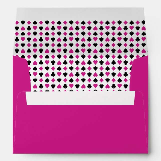 Playing Card Suits Pink and Black Envelopes (Back (Bottom))
