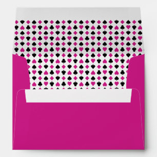 Playing Card Suits Pink and Black Envelopes