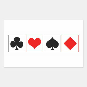 Playing card suits rectangular sticker