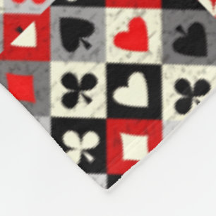 Playing Card Suits Sherpa Throw Fleece Blanket