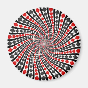 Playing Card Suits Spiral: Magnet