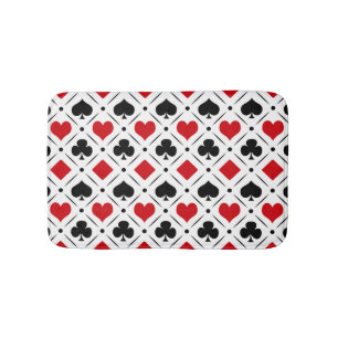 Playing card suits symbols bath mat