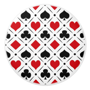 Playing card suits symbols ceramic knob