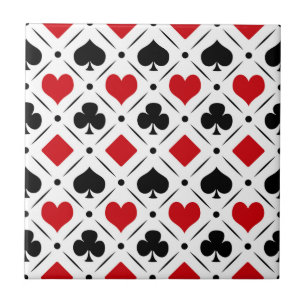 Playing card suits symbols ceramic tile