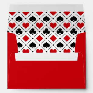 Playing card suits symbols envelope