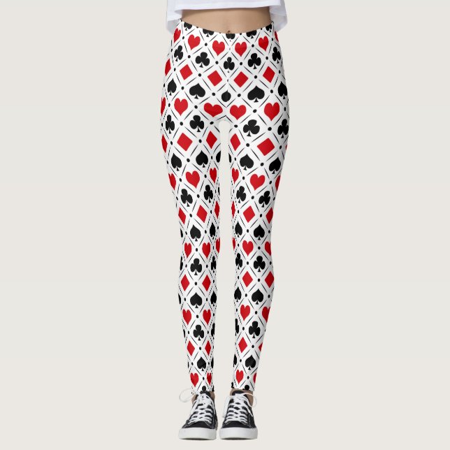 Playing card suits symbols leggings (Front)