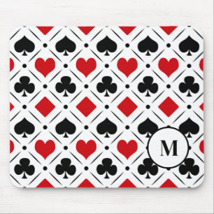 Playing card suits symbols mouse pad