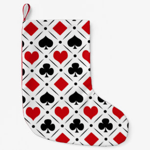 Playing card suits symbols small christmas stocking