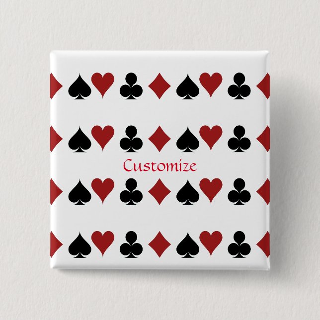 Playing Card Suits Thunder_Cove 15 Cm Square Badge (Front)