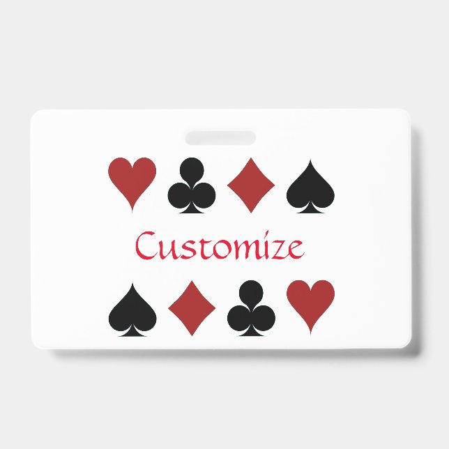 Playing Card Suits Thunder_Cove ID Badge (Front)
