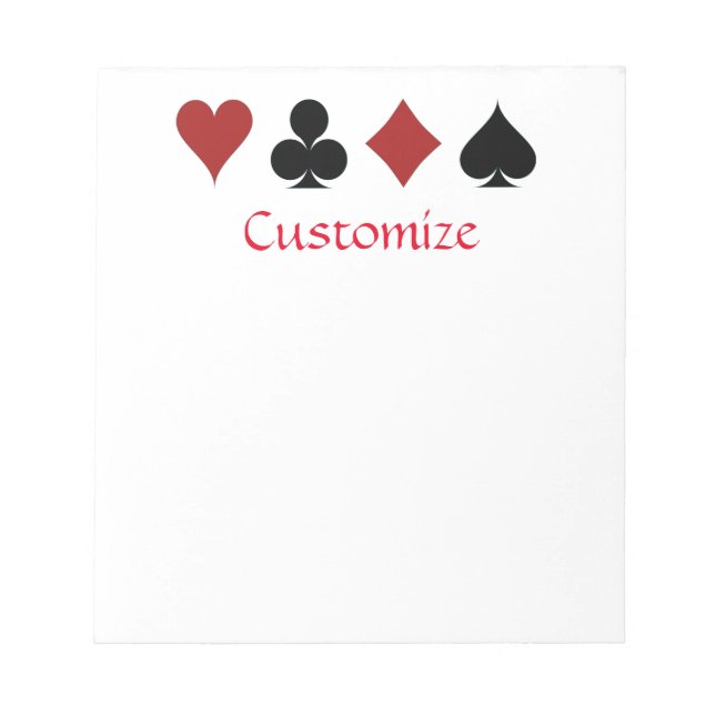 Playing Card Suits Thunder_Cove Notepad (Front)