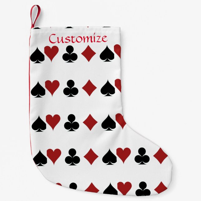 Playing Card Suits Thunder_Cove Small Christmas Stocking (Front)