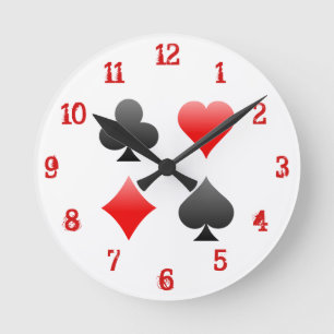 Playing Card Suits: Wall Clock