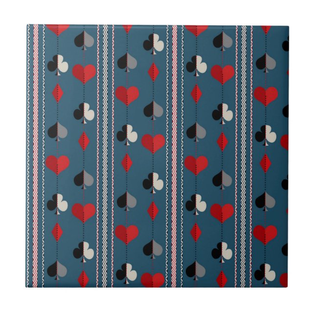 Playing card symbols. For poker lovers. Ceramic Tile (Front)