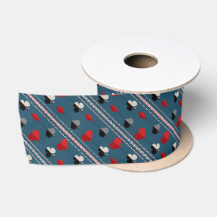 Playing card symbols. For poker lovers. Satin Ribbon