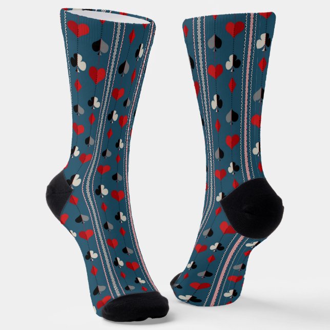 Playing card symbols. For poker lovers. Socks (Angled)