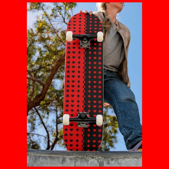 Playing card symbols in red and black - cool     skateboard (Creator Uploaded)