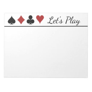 Playing Card Symbols Score Pad
