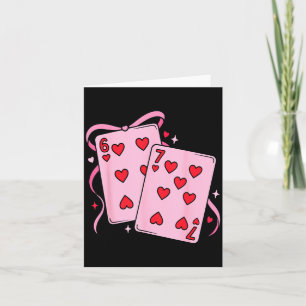 Playing Card Valentine’s Day 67 Preppy Six Seven 6