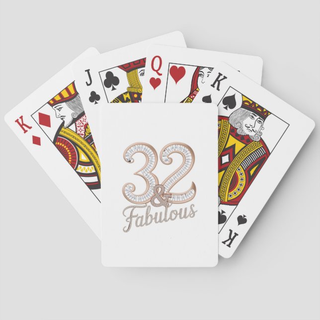 Playing Cards - 32 & Fabulous (Back)