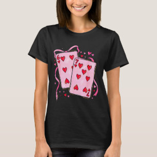 Playing Cards 6 7 Of Hearts 67 Six Seven Bow Valen T-Shirt