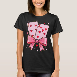 Playing Cards 6 7 Of Hearts 67 Six Seven Meme Bow T-Shirt