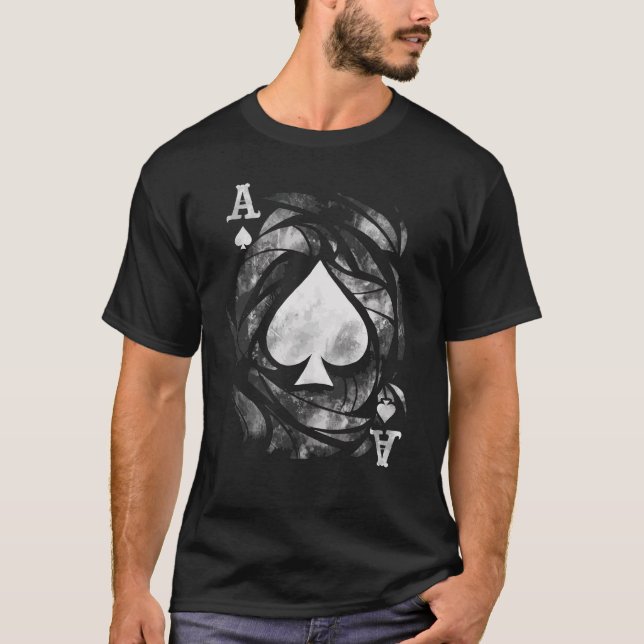 Playing Cards Ace Of Spades Dice Games Poker  T-Shirt (Front)