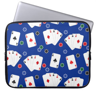 PLAYING CARDS AND CASINO CHIPS LAPTOP SLEEVE