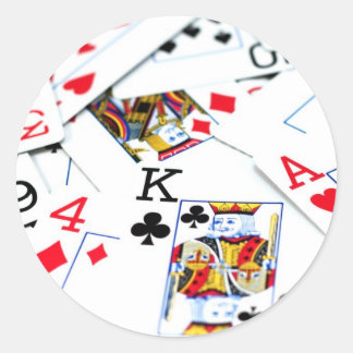 Playing Cards Classic Round Sticker