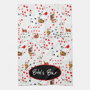 Playing Cards Collection With Name Tea Towel