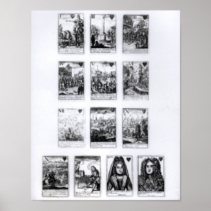 Playing cards commemorating poster