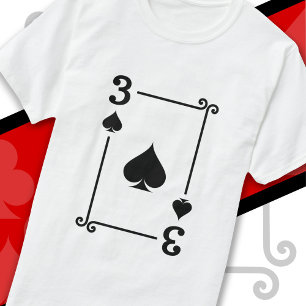 Playing Cards Costume 3 Spades Card Three Card T-Shirt