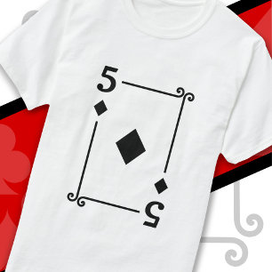 Playing Cards Costume 5 Diamonds Card Five Card T-Shirt