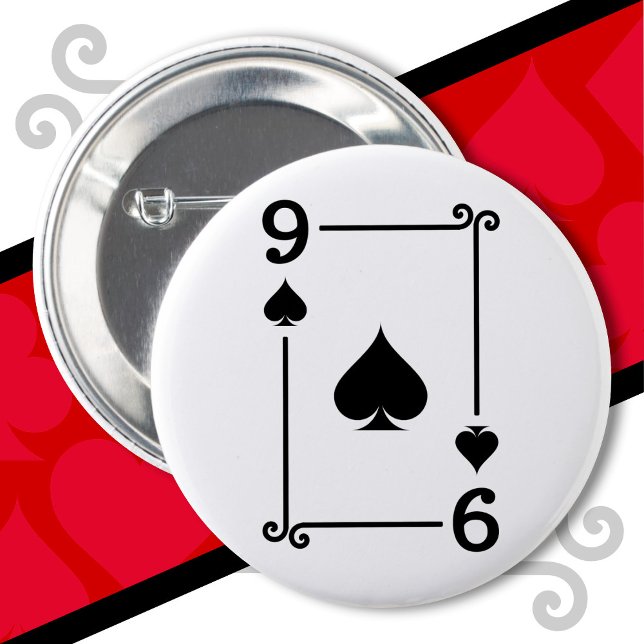 Playing Cards Costume 9 Spades Card Nine Card 6 Cm Round Badge (Creator Uploaded)