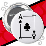 Playing Cards Costume Ace Clubs Card Ace Card 6 Cm Round Badge<br><div class="desc">This ace card clubs suit design is perfect for anyone that loves to play table card games like poker & blackjack or just for fun card games like Go Fish! Perfect winning hand family vacation design for a full house, four of a kind or royal flush! Features Ace playing card...</div>