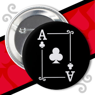 Playing Cards Costume Ace Clubs Card Ace Card 6 Cm Round Badge