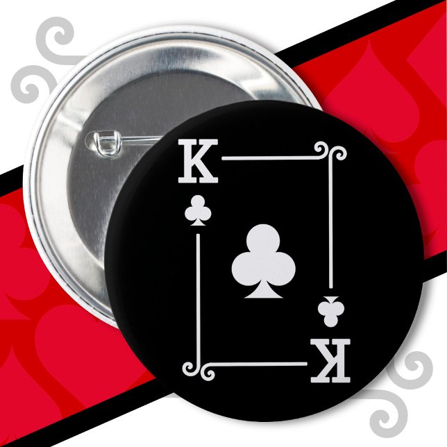 Playing Cards Costume Clubs Card Suit King Clubs 6 Cm Round Badge (Creator Uploaded)