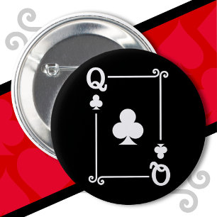 Playing Cards Costume Queen Clubs Card Queen Card 6 Cm Round Badge