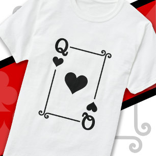 Playing Cards Costume Queen Hearts Card Queen Card T-Shirt