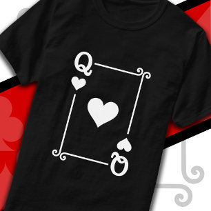 Playing Cards Costume Queen Hearts Card Queen Card T-Shirt