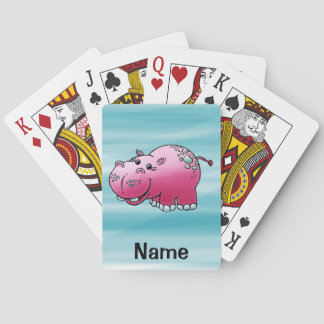 Playing Cards, Cute Hippopotamus Cartoon Playing Cards