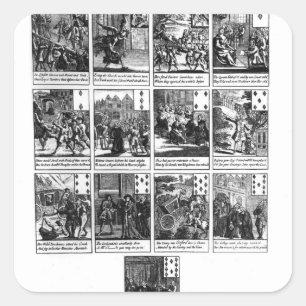 Playing cards depicting the impeachment square sticker