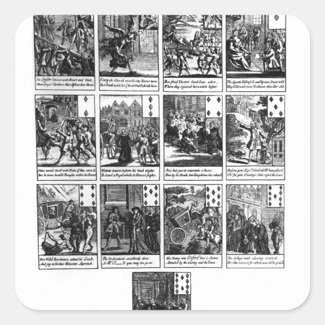 Playing cards depicting the impeachment square sticker (Front)