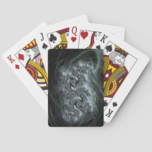 playing cards - F395 "Silver Silk Dragon" (Back)